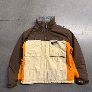 Burton Snowboards Project 13 Jacket Youth Large Brown Orange Colorblock P13